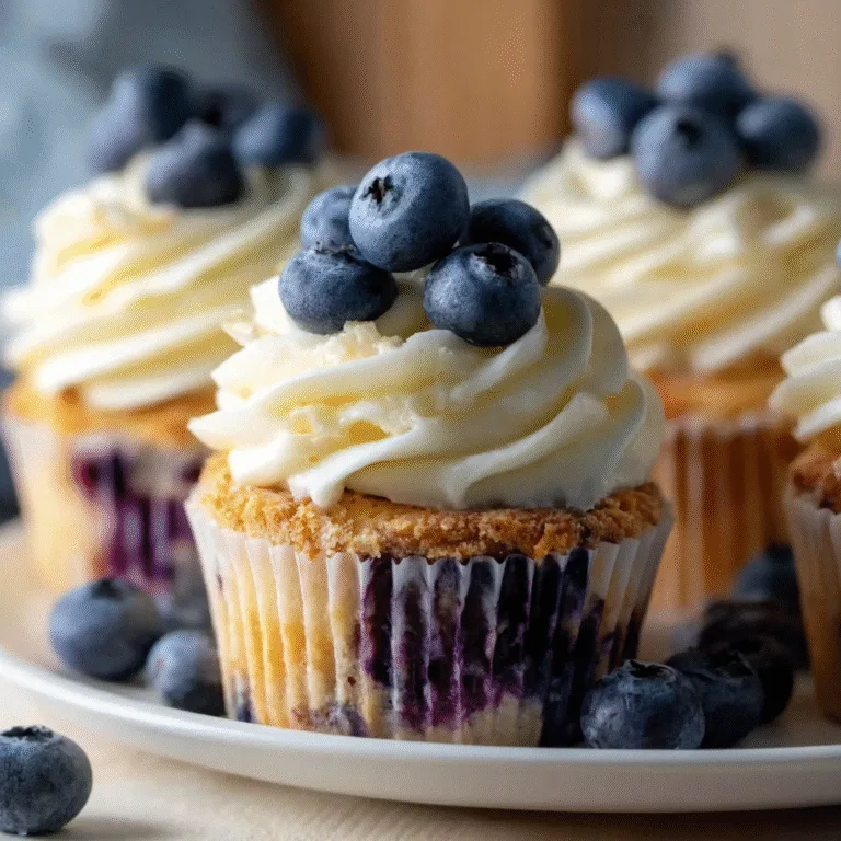 White Chocolate Blueberry Cupcakes – Soft, Sweet, and Bakery-Style Beautiful