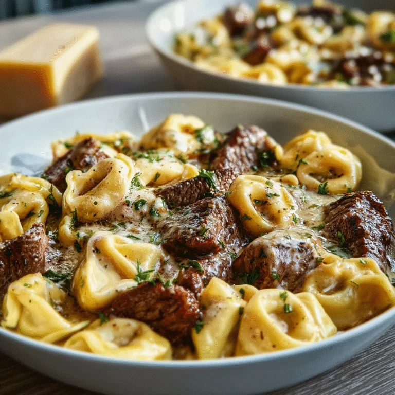 Creamy Garlic Steak Tortellini Skillet Dinner – Cozy, Indulgent, and Weeknight-Ready