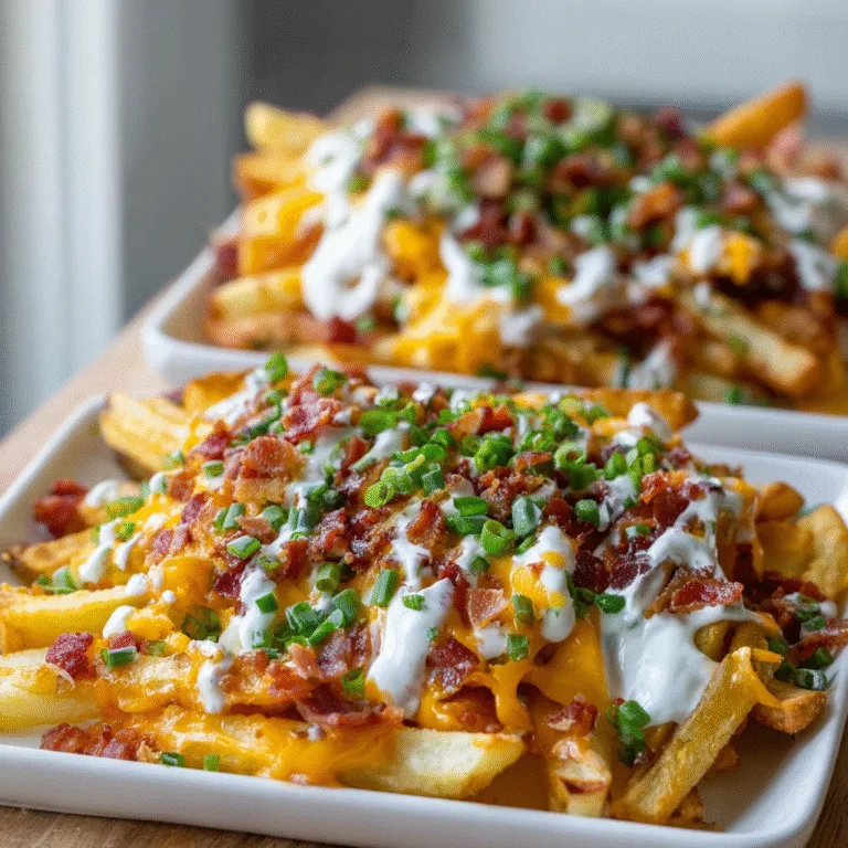 Loaded Fries with Bacon, Cheddar, and Ranch Dressing – The Ultimate Comfort Food