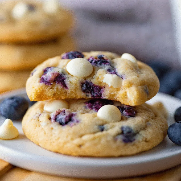 Blueberry White Chocolate Chip Cookies – Soft, Sweet, and Bakery-Style