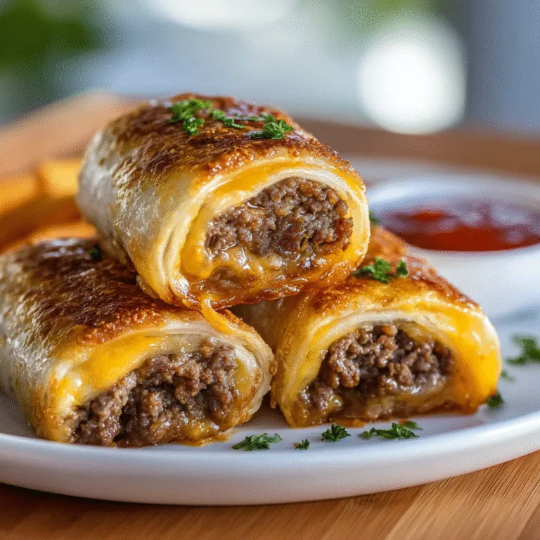 Garlic Butter Beef Cheeseburger Rollups – Cheesy, Buttery Comfort in Every Bite