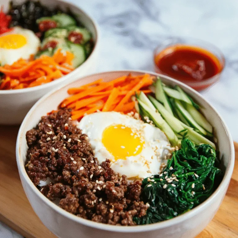 Easy Bibimbap with Ground Beef – A Simple Korean-Inspired Rice Bowl
