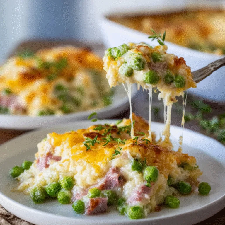 Cheesy Ham and Pea Casserole (Easy 30-Minute Family Dinner)