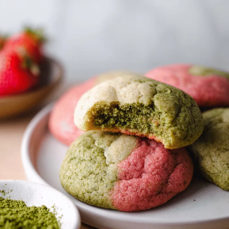 30-Minute Strawberry Matcha Neapolitan Cookies – A Colorful Bakery-Style Treat