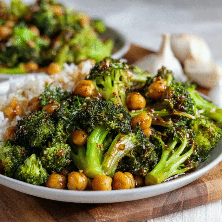 Garlic Broccoli Stir Fry with Chickpeas – Quick, Vegan, and Flavorful!