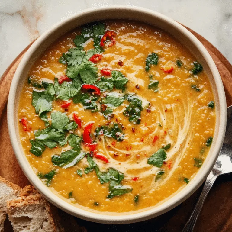 Thai Coconut Red Lentil Soup: A Creamy, Comforting Bowl of Thai-Inspired Flavor