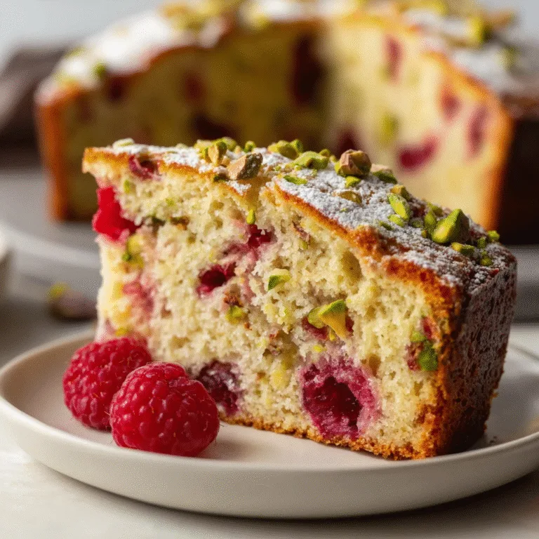 Raspberry Orange Pistachio Ricotta Cake – Bright, Moist, and Elegantly Simple