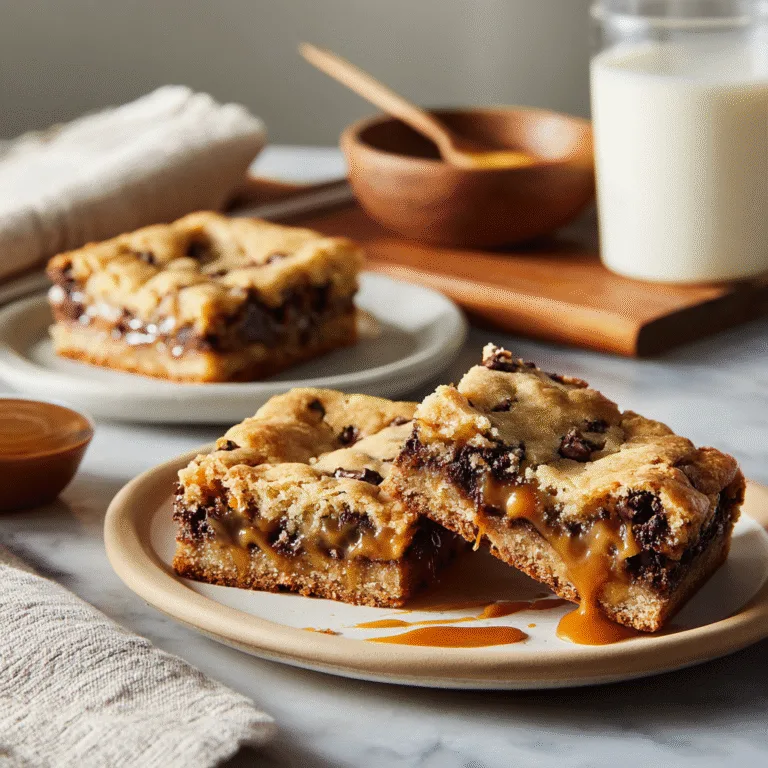 Gooey Salted Caramel Chocolate Chip Cookie Bars