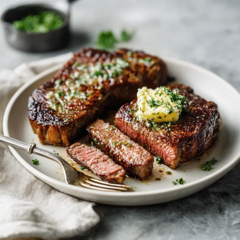 Air Fryer Steaks with Garlic Butter