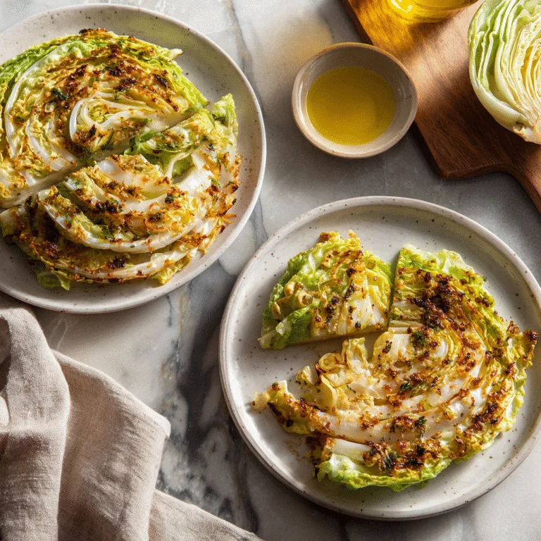 Crispy Roasted Cabbage Steaks (Oven or Air Fryer)