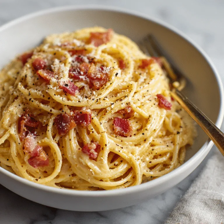 Spaghetti Carbonara (Easy Bacon Version)
