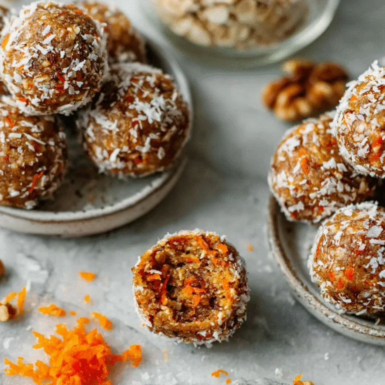 No-Bake Carrot Cake Energy Balls (Healthy & Meal-Prep Friendly)