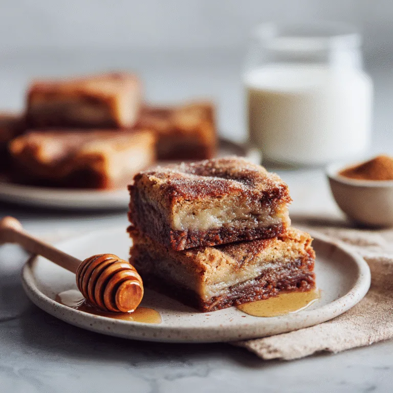 Honey Cinnamon Blondies (Cinnamon Sugar Blondies)