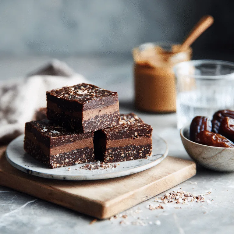 No-Bake Raw Chocolate Brownies (Fudgy, Rich & Naturally Sweetened)