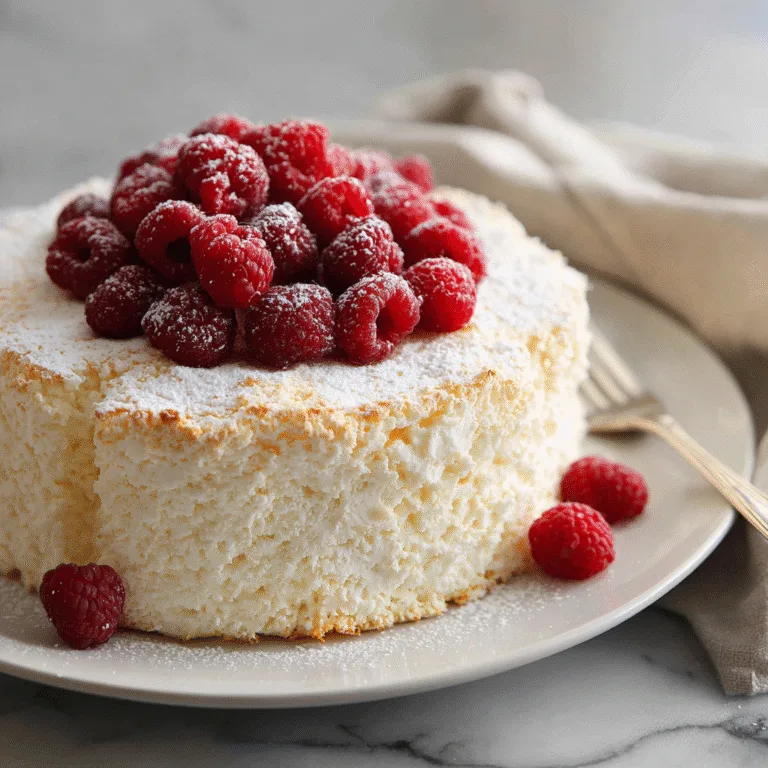 Raspberry Angel Food Cake (Light, Fluffy & Elegant)