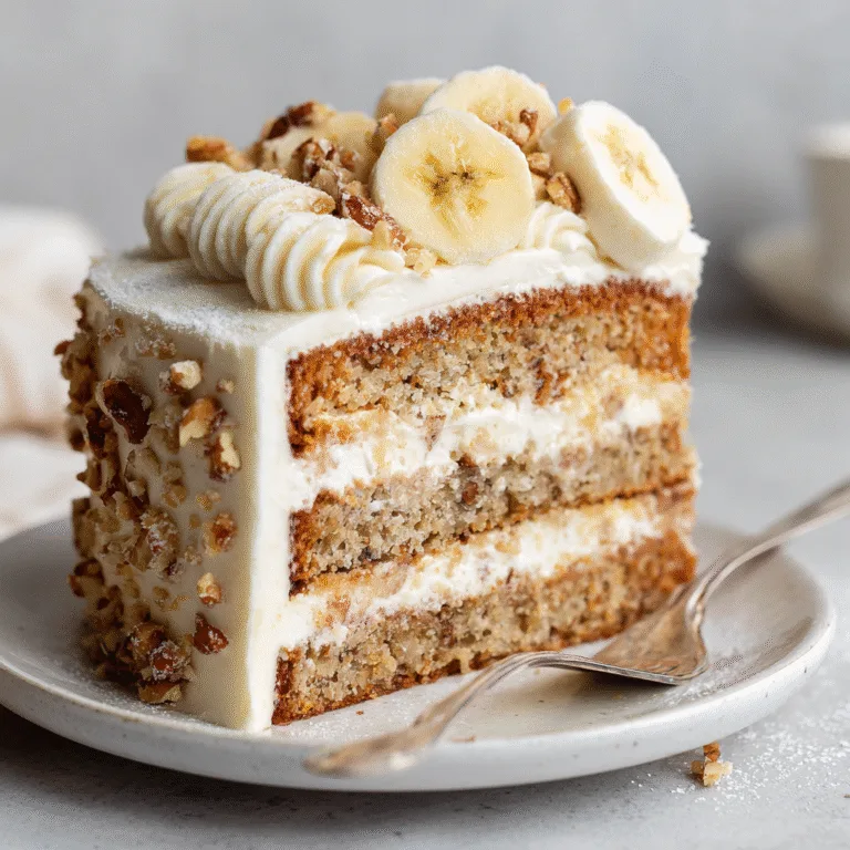 Heavenly Banana Walnut Cream Cake