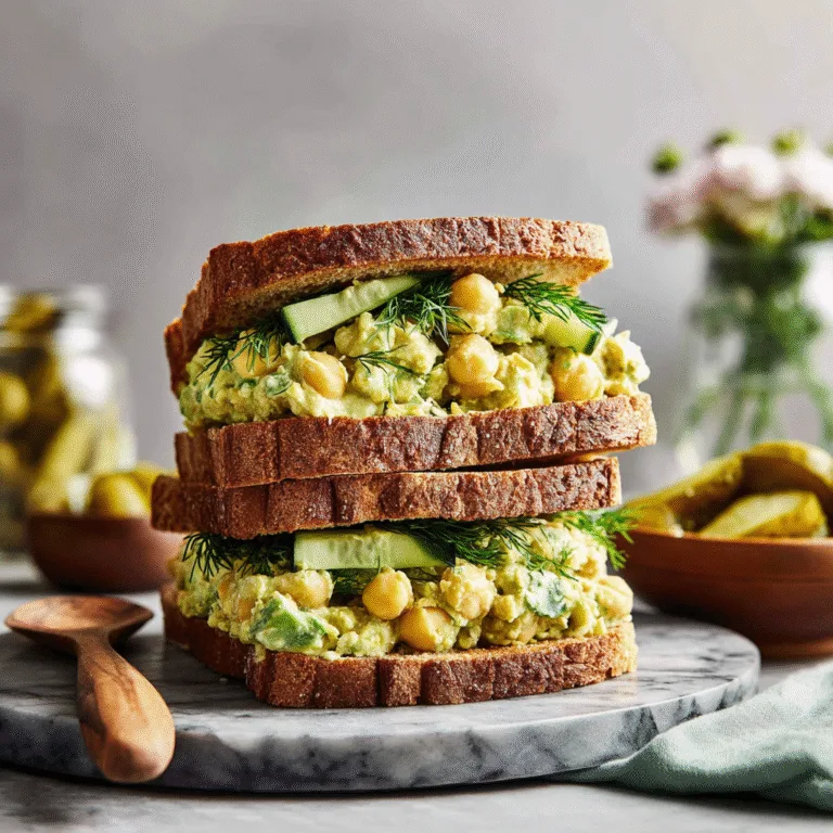 Smashed Chickpea Avocado Dill Pickle Sandwiches – Healthy, Flavorful, and Easy!