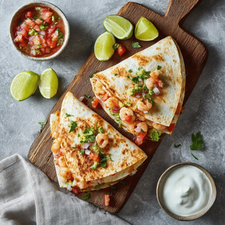 High-Protein Shrimp Quesadillas with Fresh Tomato Avocado Salsa