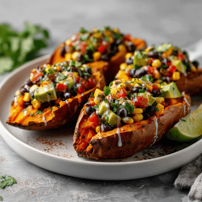 Southwest Stuffed Sweet Potatoes with Black Bean Salsa