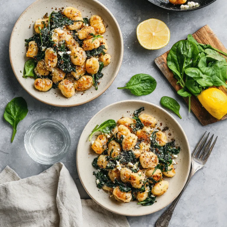 Crispy Gnocchi with Spinach and Feta – A Hug on a Plate