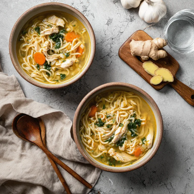 Ginger Garlic Chicken Noodle Soup – Comfort in Every Spoonful