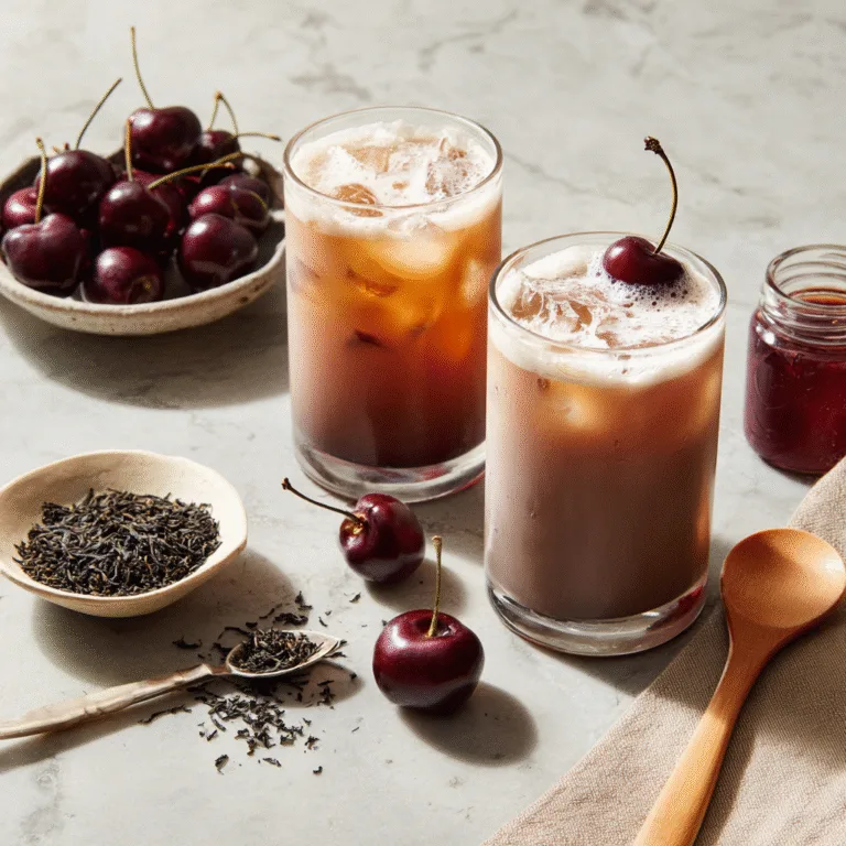 Cherry Earl Grey Milk Tea (Hot or Iced)