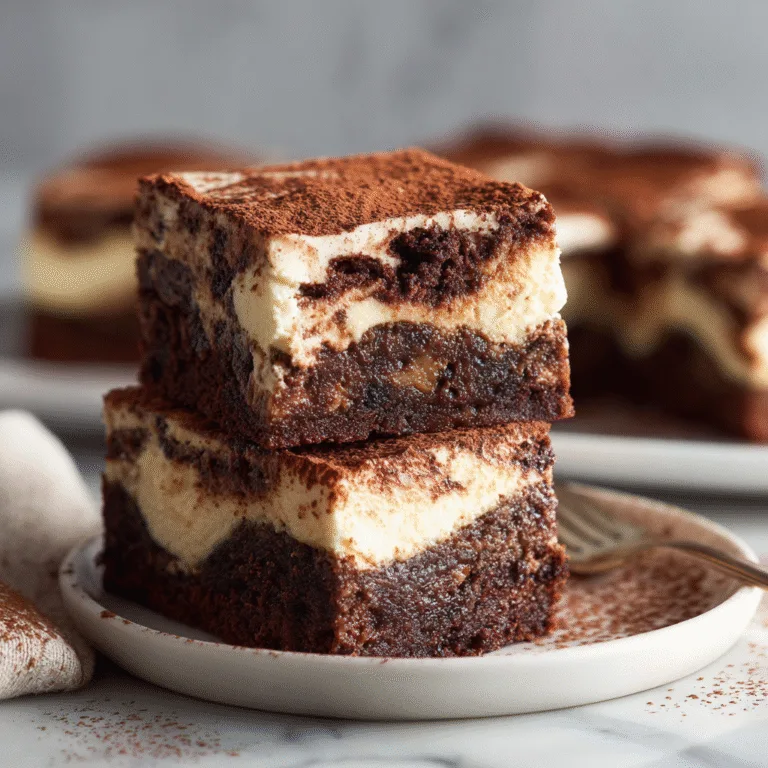 Tiramisu Brownies (Fudgy, Mocha & Creamy!)