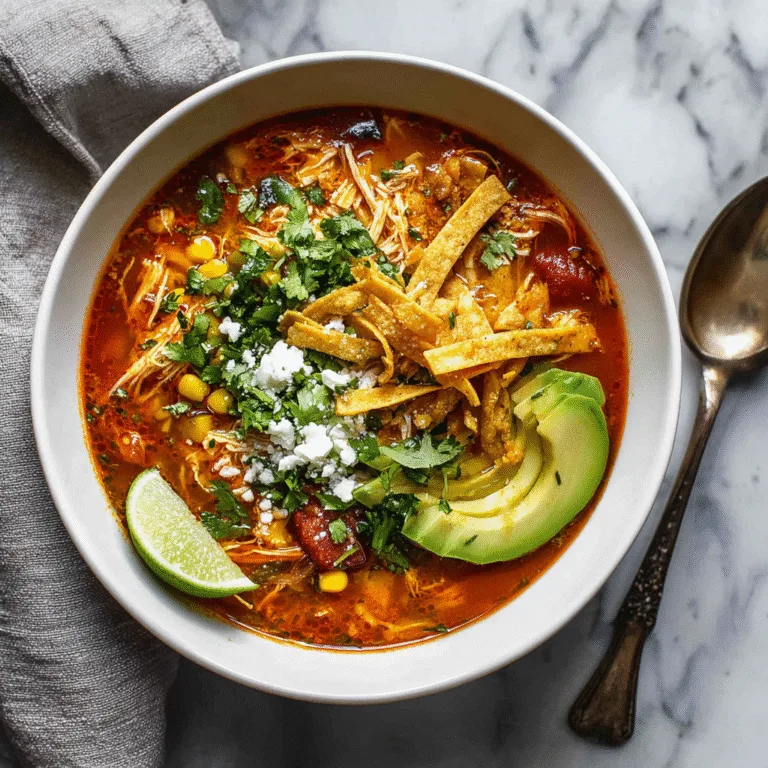 Easy Spicy Poblano Chicken Tortilla Soup