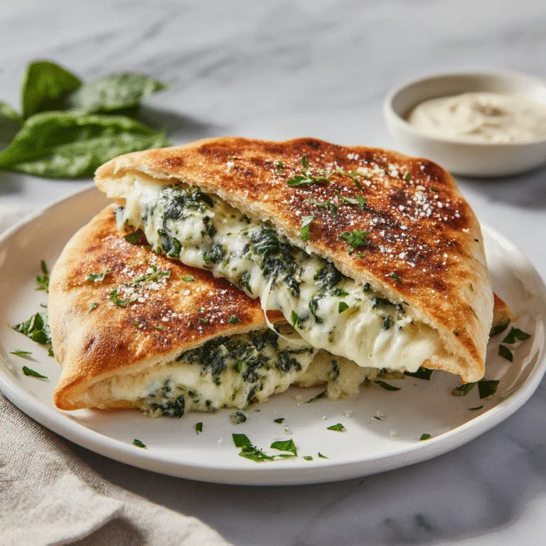 Spinach and Artichoke Pita Grilled Cheese