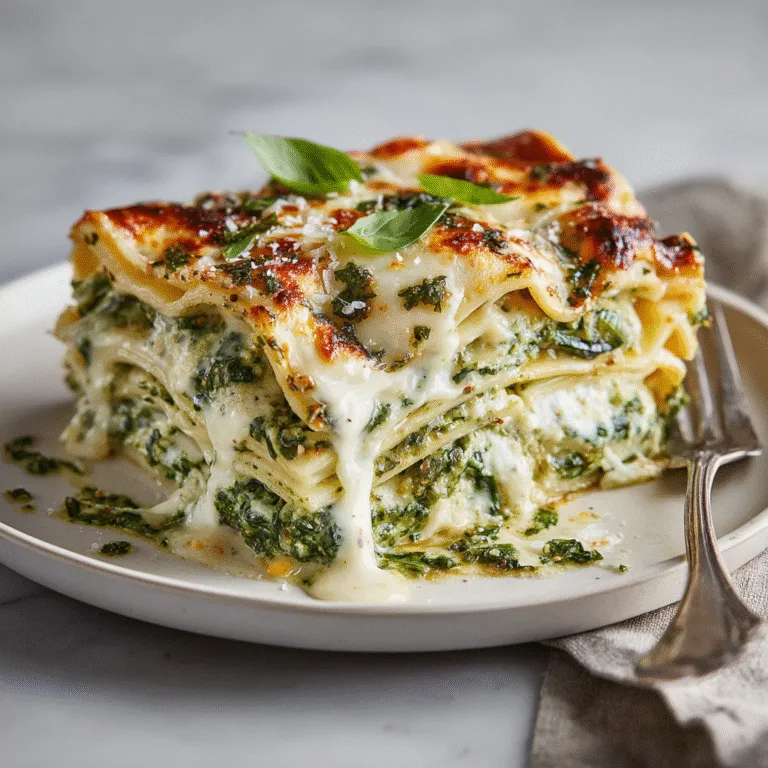 White Pesto Spinach Lasagna