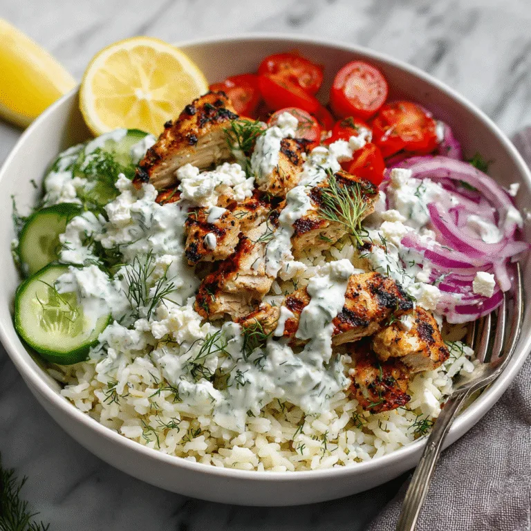 Loaded Chicken Tzatziki Bowls
