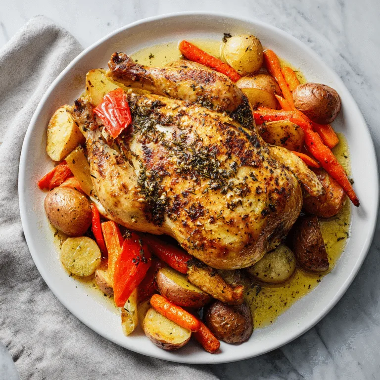 Creole Garlic Butter Roasted Chicken with Vegetables