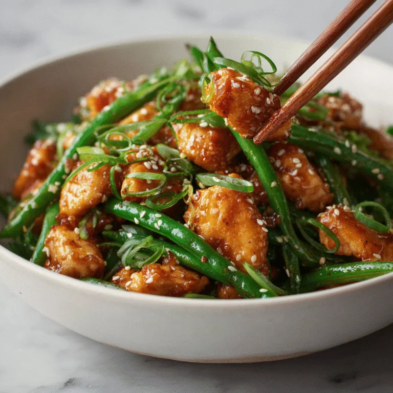 30-Minute Sesame Chicken Green Bean Stir Fry