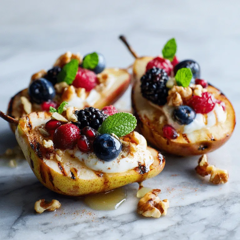 Baked Pears with Berries, Walnuts & Honey
