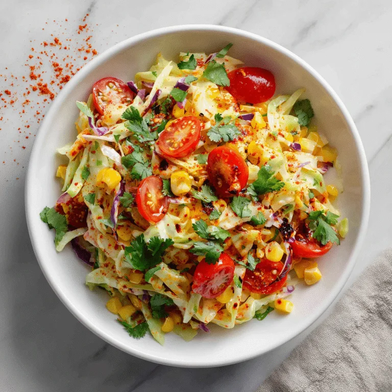 Mexican Coleslaw with Corn, Tomatoes & Lime Dressing