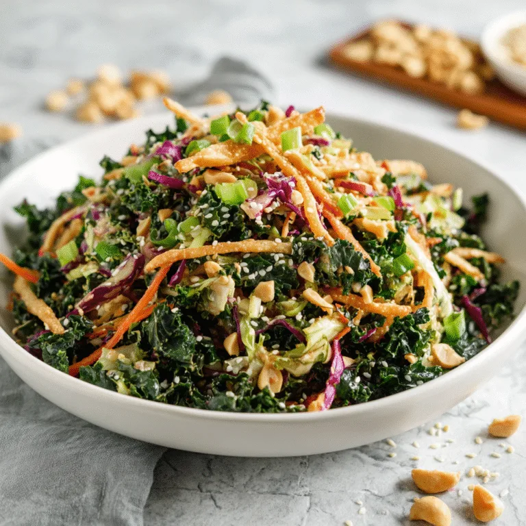 Roasted Peanut Kale Crunch Salad