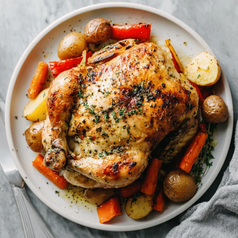 Creole Garlic Butter Roasted Chicken with Vegetables