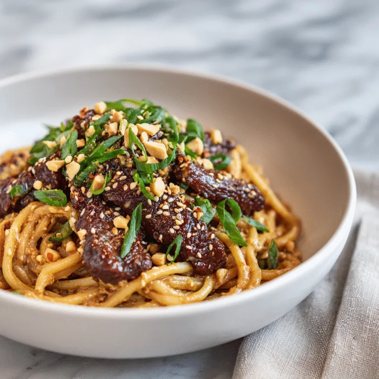 Caramelized Beef with Creamy Peanut Noodles – A Rich, Flavor-Packed Comfort Bowl