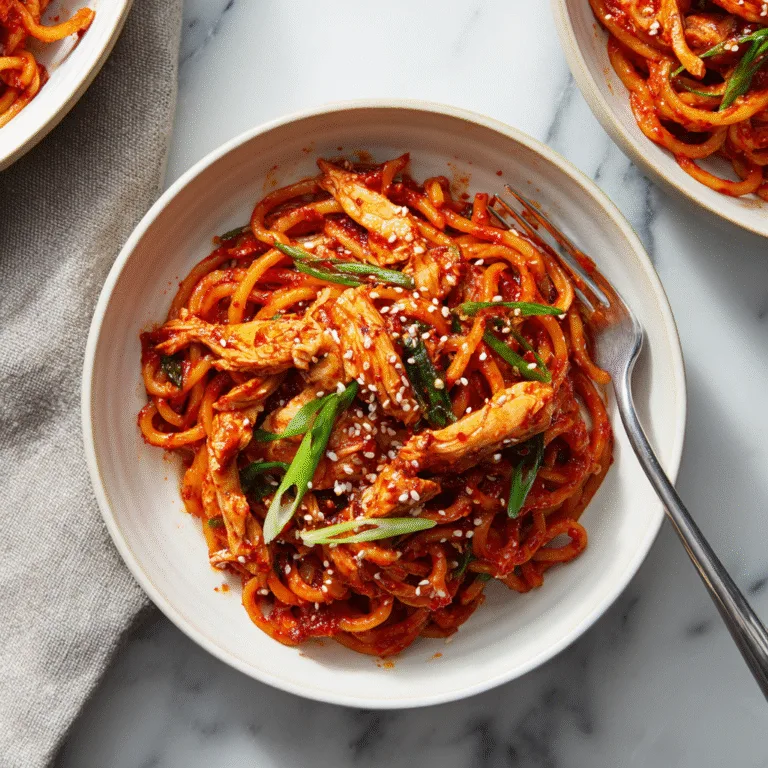 Saucy Gochujang Noodles with Chicken – Bold, Spicy & Comforting