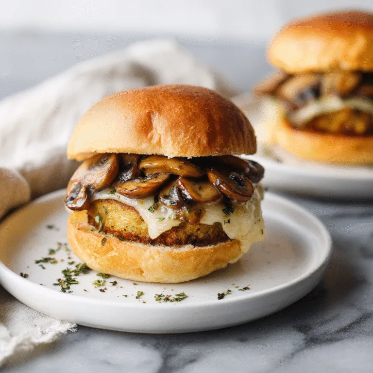 Swiss Mushroom Burgers – Juicy Vegetarian Burger