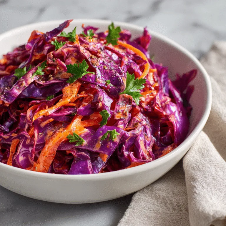Creamy Red Cabbage Slaw – Crunchy, Colorful & Irresistibly Fresh