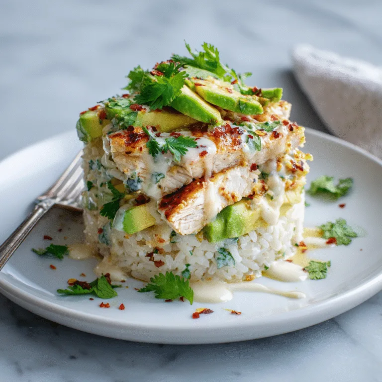 Honey Lime Chicken & Avocado Rice Stack