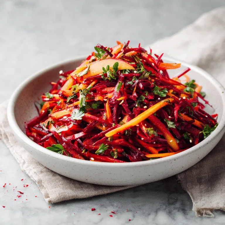 Raw Beet Salad with Apples and Carrots