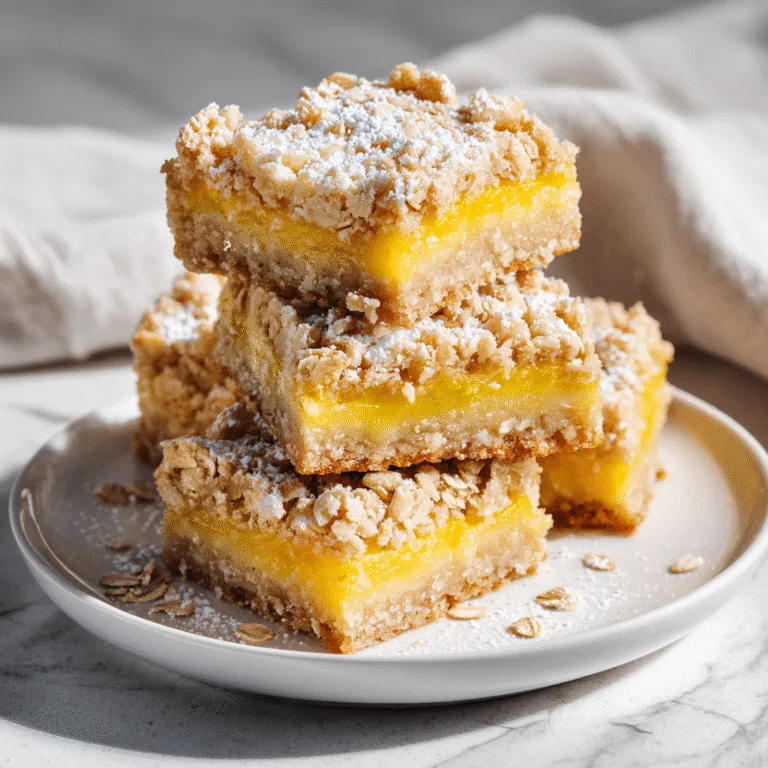 Lemon Oatmeal Crumble Bars