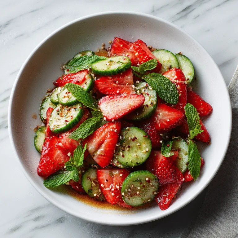 Cucumber Strawberry Salad (6 Ingredients)