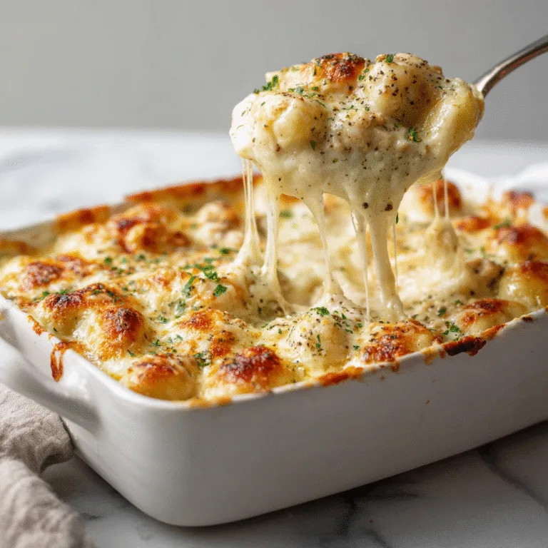 Chicken Alfredo Gnocchi Bake (Creamy, Cheesy & Comforting)