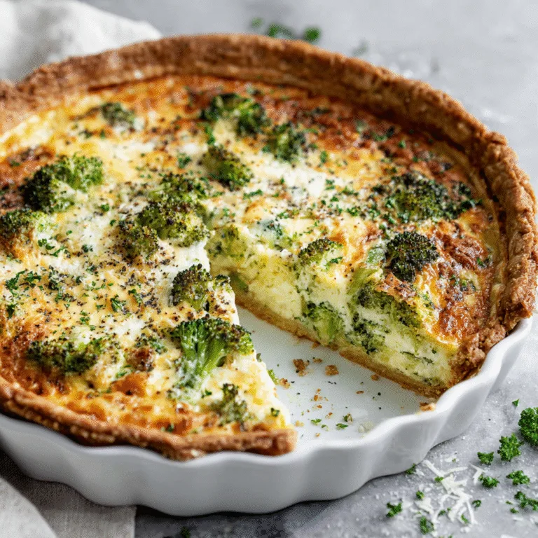 Broccoli and Cheese Quiche (Easy Brunch Recipe)