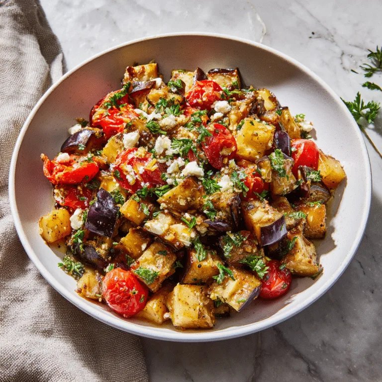 Roasted Mediterranean Eggplant Salad (Fresh & Flavorful)
