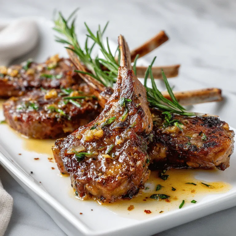 Garlic Rosemary Lamb Chops with White Wine Butter Sauce (Elegant Yet Easy Dinner)
