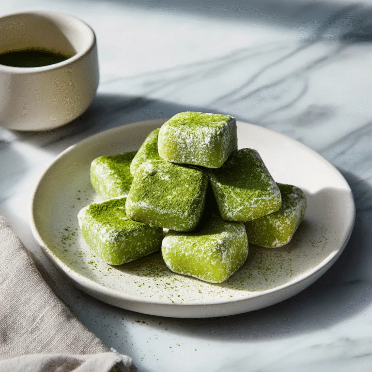 Chewy Matcha Mochi Bites (Soft, Sweet & Irresistibly Chewy Treat)